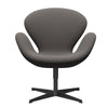  Swan Lounge Chair Black Lacquered/Capture Warm Dark Grey