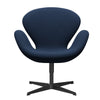  Swan Lounge Chair Black Lacquered/Christianshavn Blue