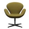  Swan Lounge Chair Black Lacquered/Diablo Autumn Green