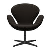  Swan Lounge Chair Black Lacquered/Diablo Chocolate Dark