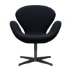  Swan Lounge Chair Black Lacquered/Diablo Dark Blue