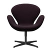  Swan Lounge Chair Black Lacquered/Diablo Plum