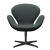  Swan Lounge Chair Black Lacquered/Diablo Steel Grey