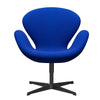  Swan Lounge Chair Black Lacquered/Divina Blue