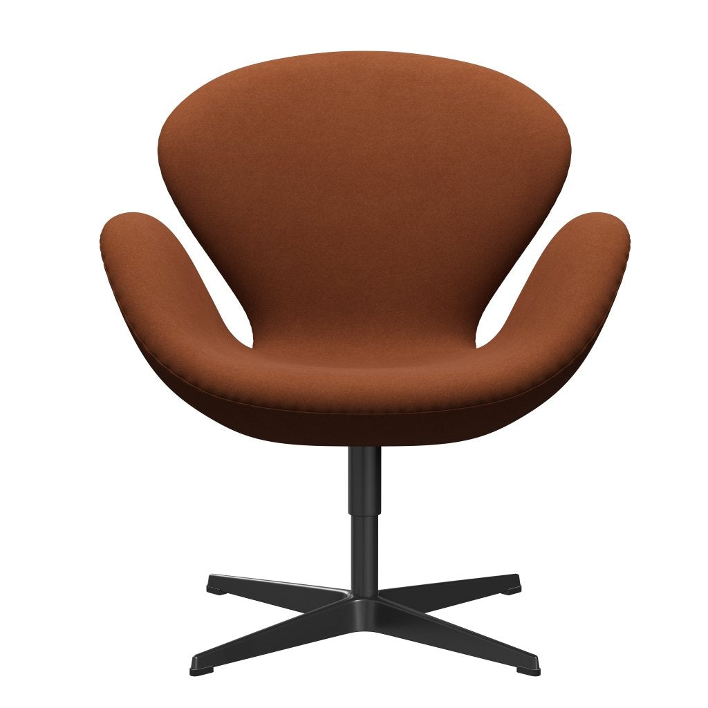 [product_category]-Fritz Hansen Swan Lounge Chair, Black Lacquered/Divina Brown (346)-Fritz Hansen-3320-DIV346-BLLA-FRI-1