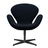  Swan Lounge Chair Black Lacquered/Divina Dark Blue