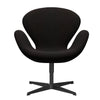  Swan Lounge Chair Black Lacquered/Divina Dark Brown (384)