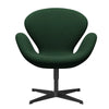  Swan Lounge Chair Black Lacquered/Divina Dark Green (876)