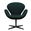  Swan Lounge Chair Black Lacquered/Divina Dark Green (886)