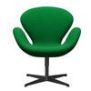  Swan Lounge Chair Black Lacquered/Divina Grass Green