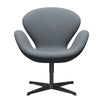  Swan Lounge Chair Black Lacquered/Divina Light Grey