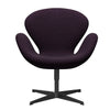  Swan Lounge Chair Black Lacquered/Divina Md Aubergine