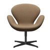 Fritz Hansen Swan Lounge Chair, Black Lacquered/Divina Md Café Latte