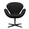 Fritz Hansen Swan Lounge Chair, Black Lacquered/Divina Md Dark Grey