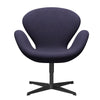  Swan Lounge Chair Black Lacquered/Divina Md Dusty Blue