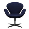  Swan Lounge Chair Black Lacquered/Divina Md Midnight Blue