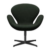 Fritz Hansen Swan Lounge Chair, Black Lacquered/Divina Md Moss Green