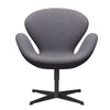  Swan Lounge Chair Black Lacquered/Divina Md Soft Blue Grey