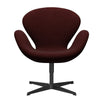  Swan Lounge Chair Black Lacquered/Divina Melange Burgundy