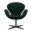  Swan Lounge Chair Black Lacquered/Divina Melange Dark Green (871)