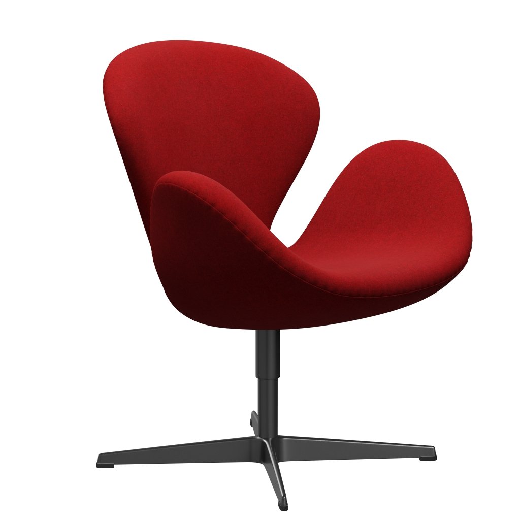 [product_category]-Fritz Hansen Swan Lounge Chair, Black Lacquered/Divina Melange Deep Red-Fritz Hansen-3320-DIM567-BLLA-FRI-2