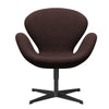  Swan Lounge Chair Black Lacquered/Divina Melange Dusty Violet