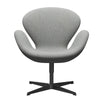  Swan Lounge Chair Black Lacquered/Divina Melange Light Grey