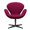  Swan Lounge Chair Black Lacquered/Divina Melange Pink Lipstick