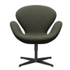  Swan Lounge Chair Black Lacquered/Divina Military Green