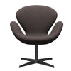  Swan Lounge Chair Black Lacquered/Divina Pastel Brown