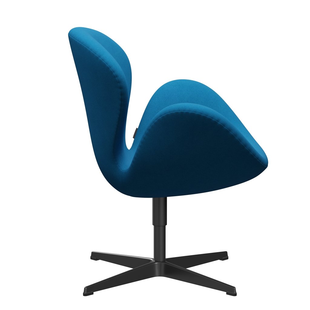 [product_category]-Fritz Hansen Swan Lounge Chair, Black Lacquered/Divina Turquoise-Fritz Hansen-3320-DIV826-BLLA-FRI-3