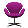  Swan Lounge Chair Black Lacquered/Divina Violet (666)