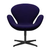  Swan Lounge Chair Black Lacquered/Divina Violet Dark (692)