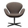  Swan Lounge Chair Black Lacquered/Fame Silver Dark