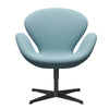  Swan Lounge Chair Black Lacquered/Fame Turquoise Light