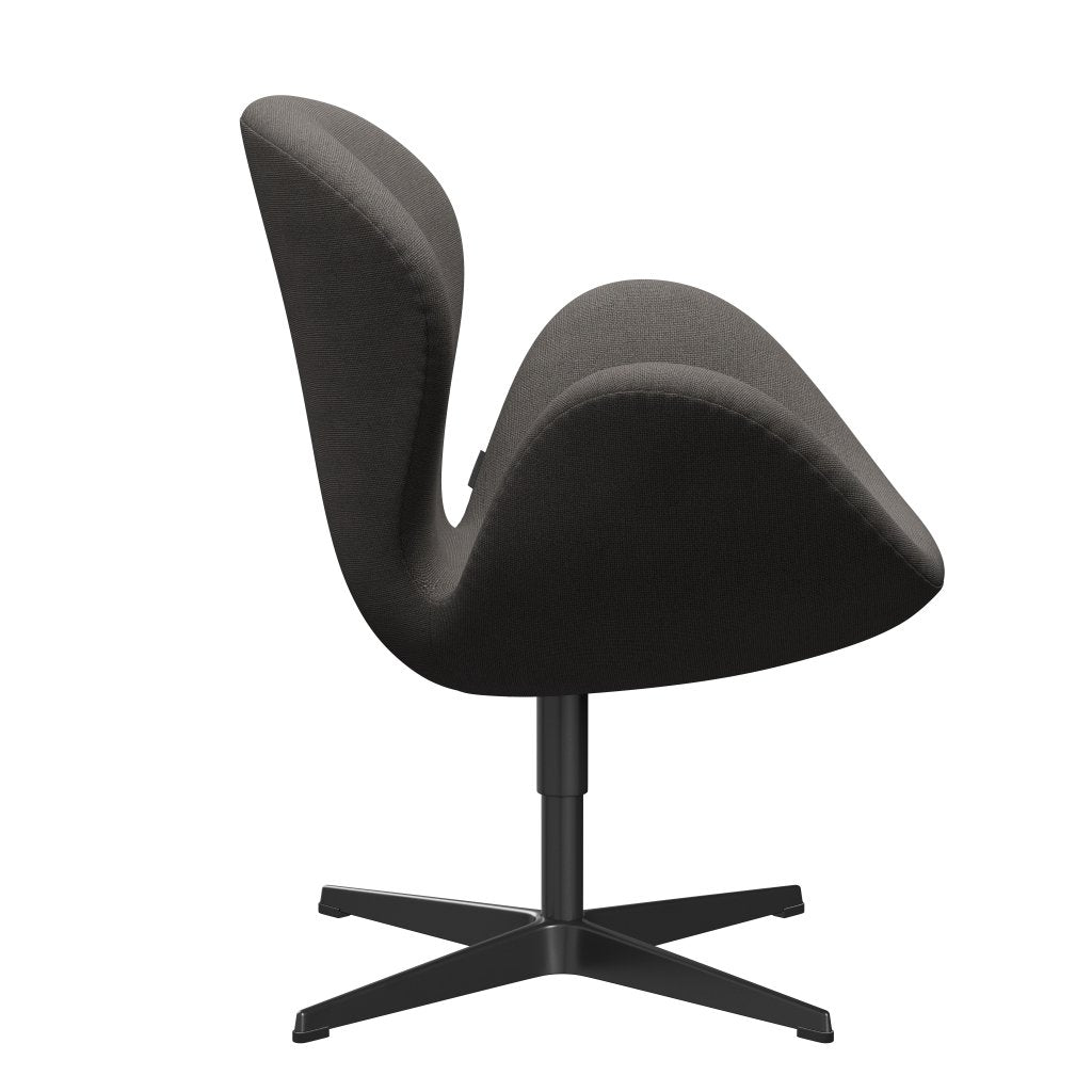 [product_category]-Fritz Hansen Swan Lounge Chair, Black Lacquered/Hallingdal Grey Dark-Fritz Hansen-3320-HAL143-BLLA-FRI-3