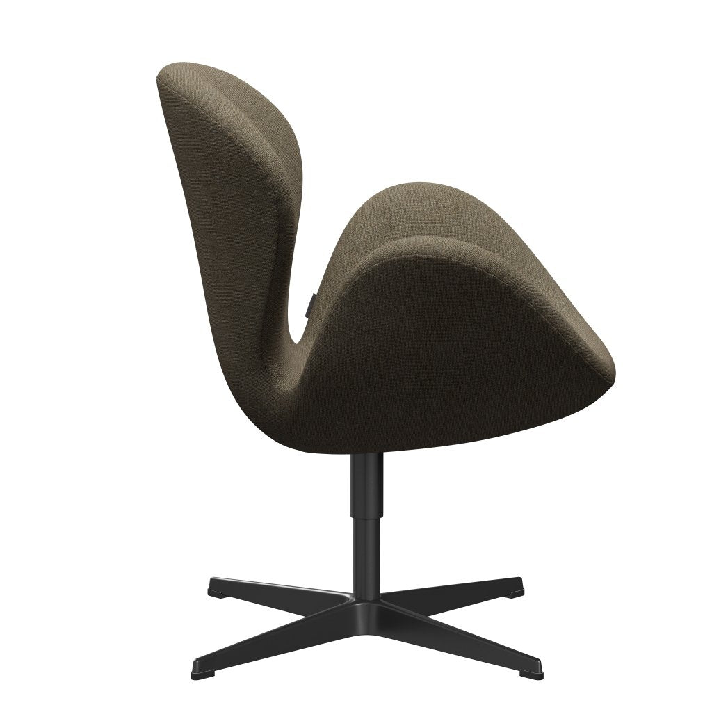 [product_category]-Fritz Hansen Swan Lounge Chair, Black Lacquered/Hallingdal Grey/Brown-Fritz Hansen-3320-HAL227-BLLA-FRI-3