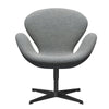 Fritz Hansen Swan Lounge Chair, Black Lacquered/Hallingdal White Grey