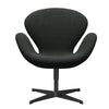 Fritz Hansen Swan Lounge Chair, Black Lacquered/Re Wool Black/Natural