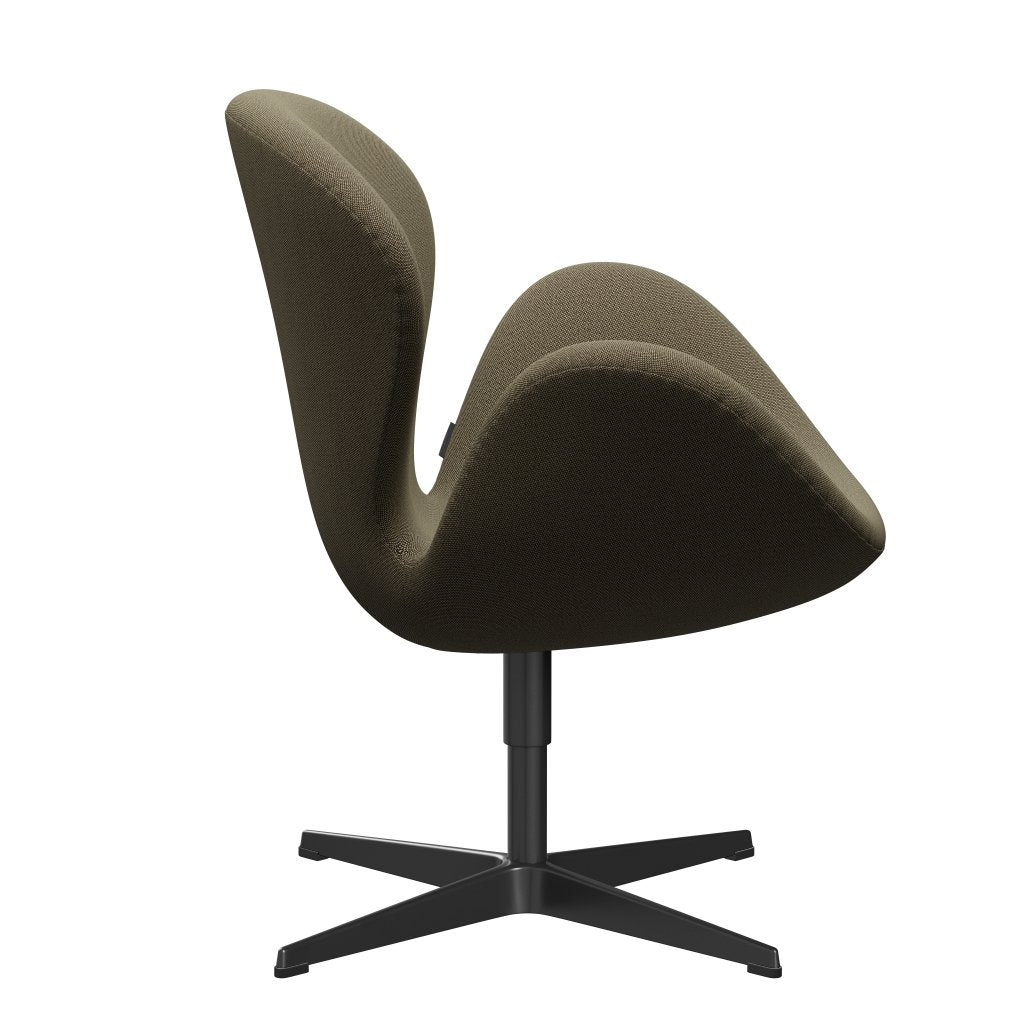 [product_category]-Fritz Hansen Swan Lounge Chair, Black Lacquered/Rime Brown/Light Green-Fritz Hansen-3320-RIM951-BLLA-FRI-3