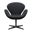 Fritz Hansen Swan Lounge Chair, Black Lacquered/Rims Dark Brown/Grey