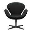  Swan Lounge Chair Black Lacquered/Steelcut Dark Brown (380)