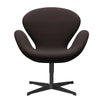  Swan Lounge Chair Black Lacquered/Steelcut Dark Earth Brown