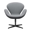  Swan Lounge Chair Black Lacquered/Steelcut Light Grey