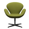  Swan Lounge Chair Black Lacquered/Steelcut Light Military Green