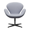  Swan Lounge Chair Black Lacquered/Steelcut Mouse Grey