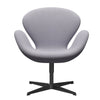  Swan Lounge Chair Black Lacquered/Steelcut Siber Grey Light