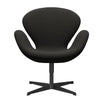  Swan Lounge Chair Black Lacquered/Steelcut Trio Dark Brown