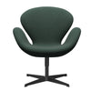  Swan Lounge Chair Black Lacquered/Steelcut Trio Dusty Green