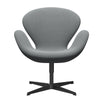  Swan Lounge Chair Black Lacquered/Steelcut Trio Grey